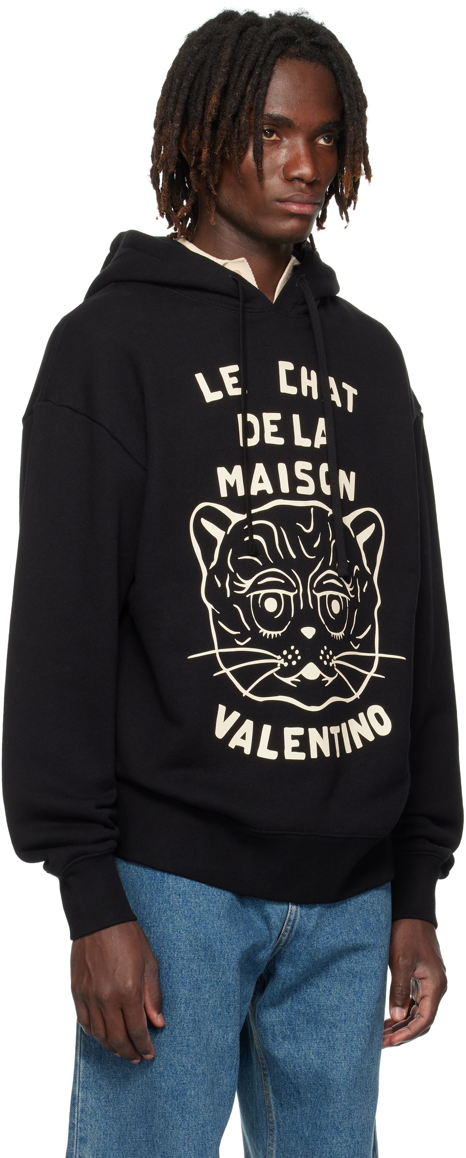 Суитчър Valentino Valentino 'Le Chat De La Maison' Print Hoodie Черно | 7V3MF28NB33, 1