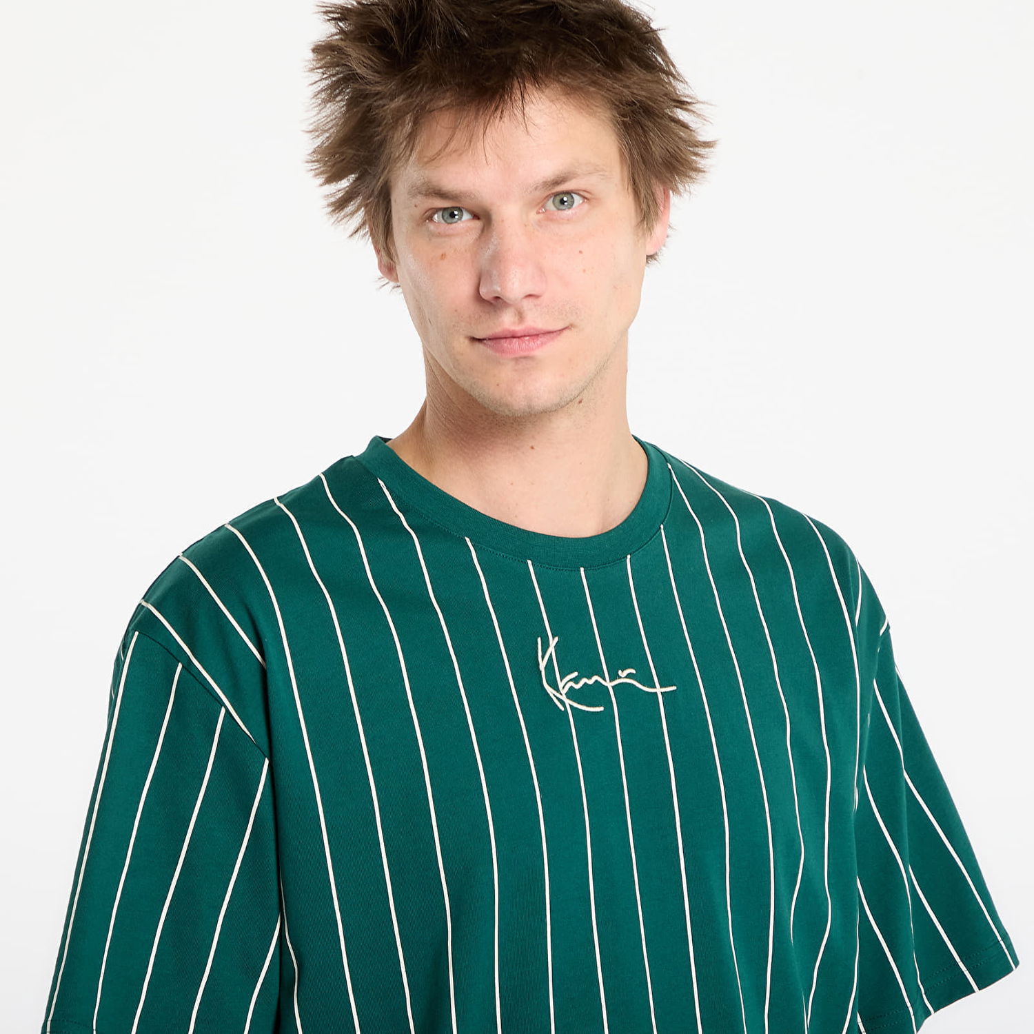 Тениска Karl Kani Pinstripe T-shirt Small Signature Essential XXL Зелено | PD00008879, 1
