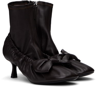 Кецове и обувки Acne Studios Acne Studios Leather Bow Ankle Boots Кафяво | AD0796-, 3