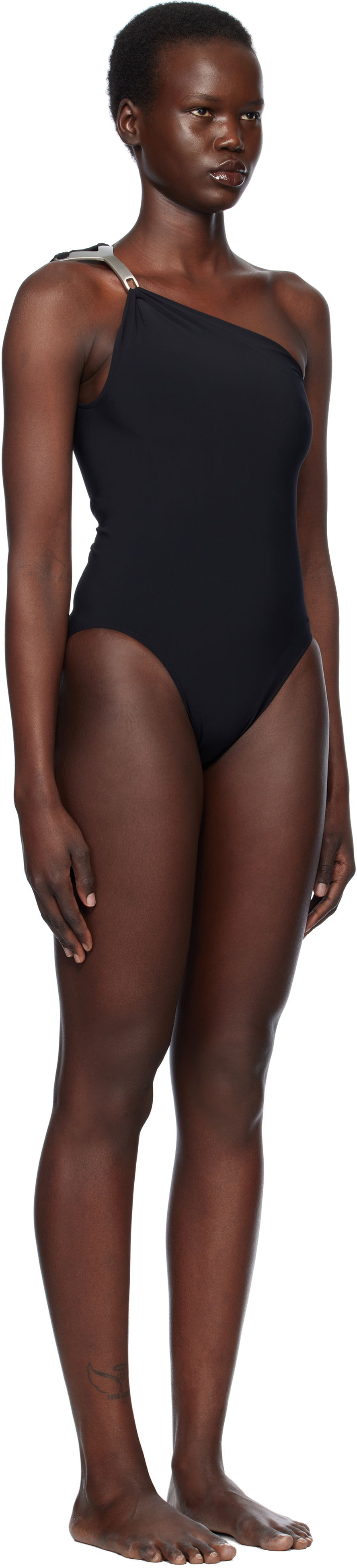 Бански Rick Owens Rick Owens Hollywood Hydra One-Shoulder Swimsuit Черно | RP01E7096 NS, 1