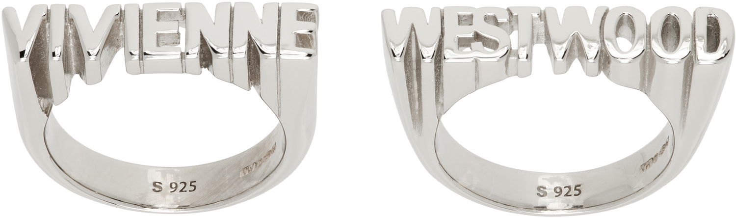 Пръстен Vivienne Westwood Vivienne Westwood Essex Lettering Rings Set Металик | 6404018I-01P019-, 0