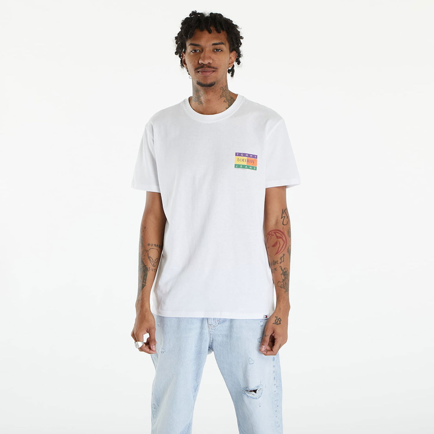 Тениска Tommy Hilfiger Oversized Serif Flag Logo Logo T-Shirt White Бяло | DM0DM19171 YBR, 0