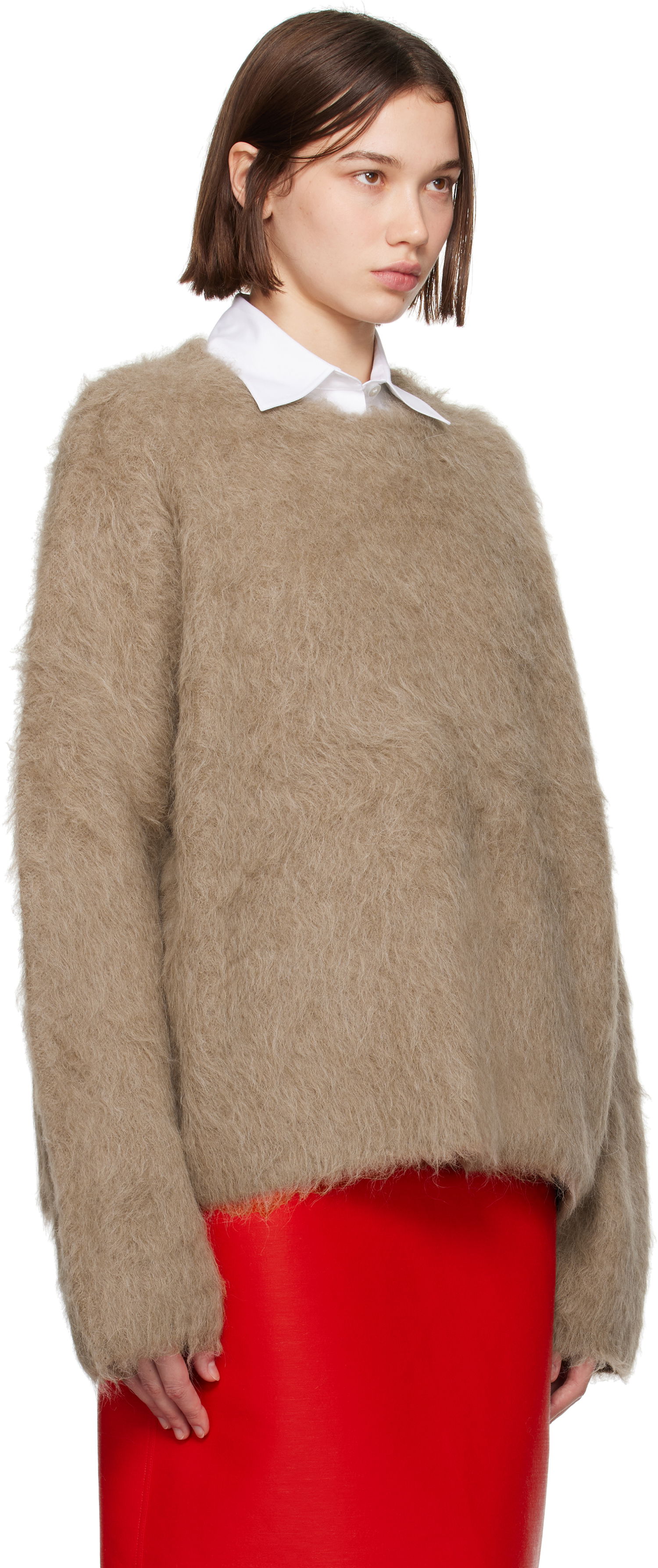 Пуловер TOTEME Boxy Alpaca Knit Sweater Бежово | 244-WRT873-YA0106, 1