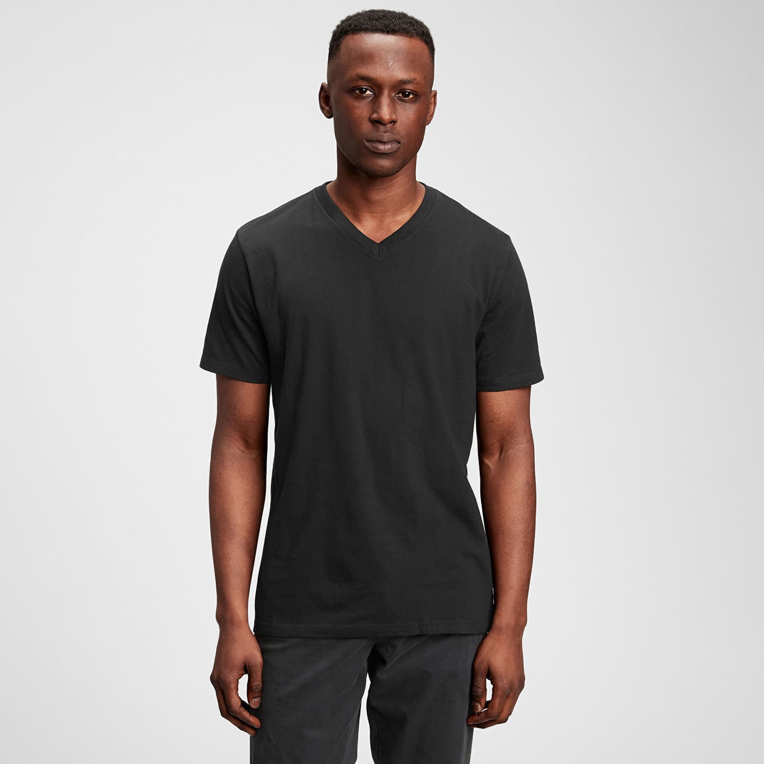 Тениска GAP T-shirt Classic Vneck Tee True Black M Черно | 440768-03, 1