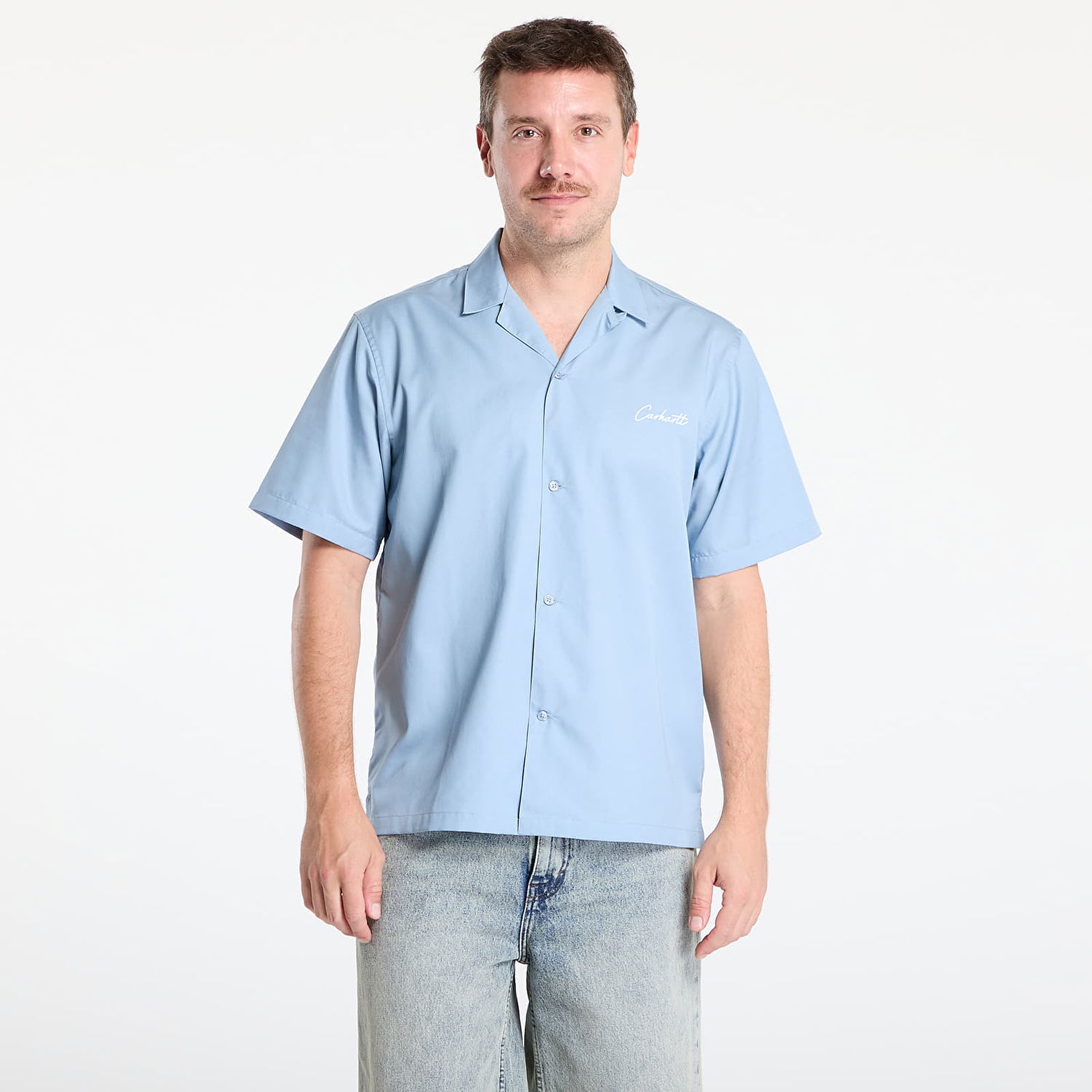 Риза Carhartt WIP S/S Delray Camp Collar Shirt Синьо | I031465.0ROXX, 0