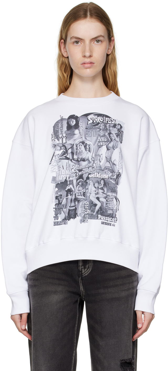 Суитчър We11done Movie Collage Graphic Sweatshirt Бяло | WD-TS3-22-743-U-WH, 0