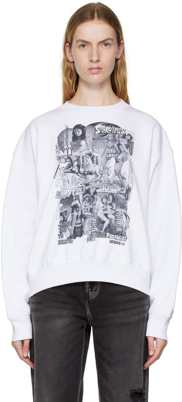 Суитчър We11done Movie Collage Graphic Sweatshirt Бяло | WD-TS3-22-743-U-WH, 0