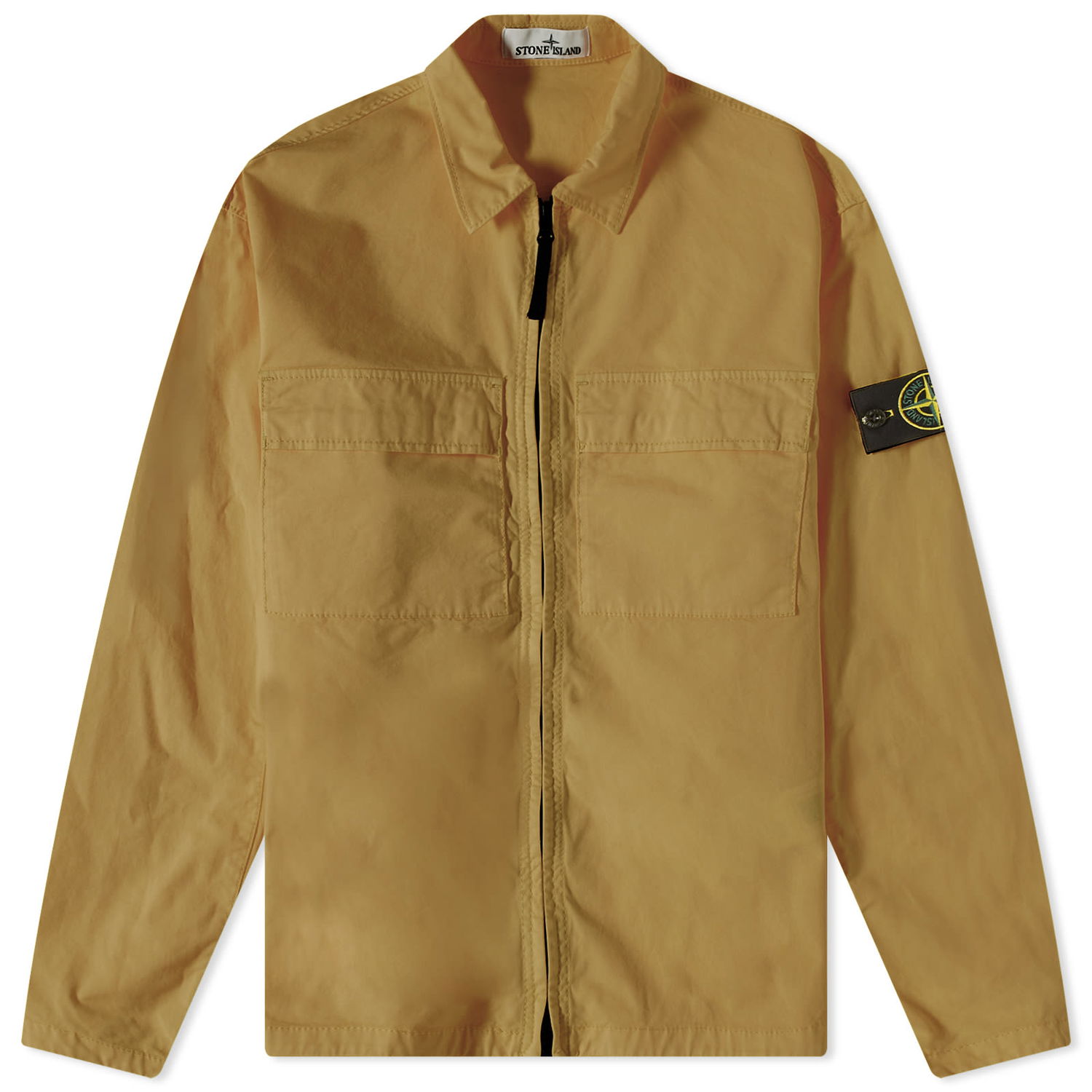 Яке Stone Island Supima Cotton Twill Stretch-TC Zip Shirt Jacket Бежово | 781510210-V0098, 0