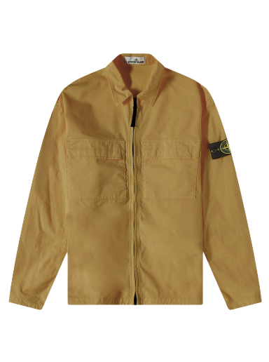 Яке Stone Island Supima Cotton Twill Stretch-TC Zip Shirt Jacket Бежово | 781510210-V0098
