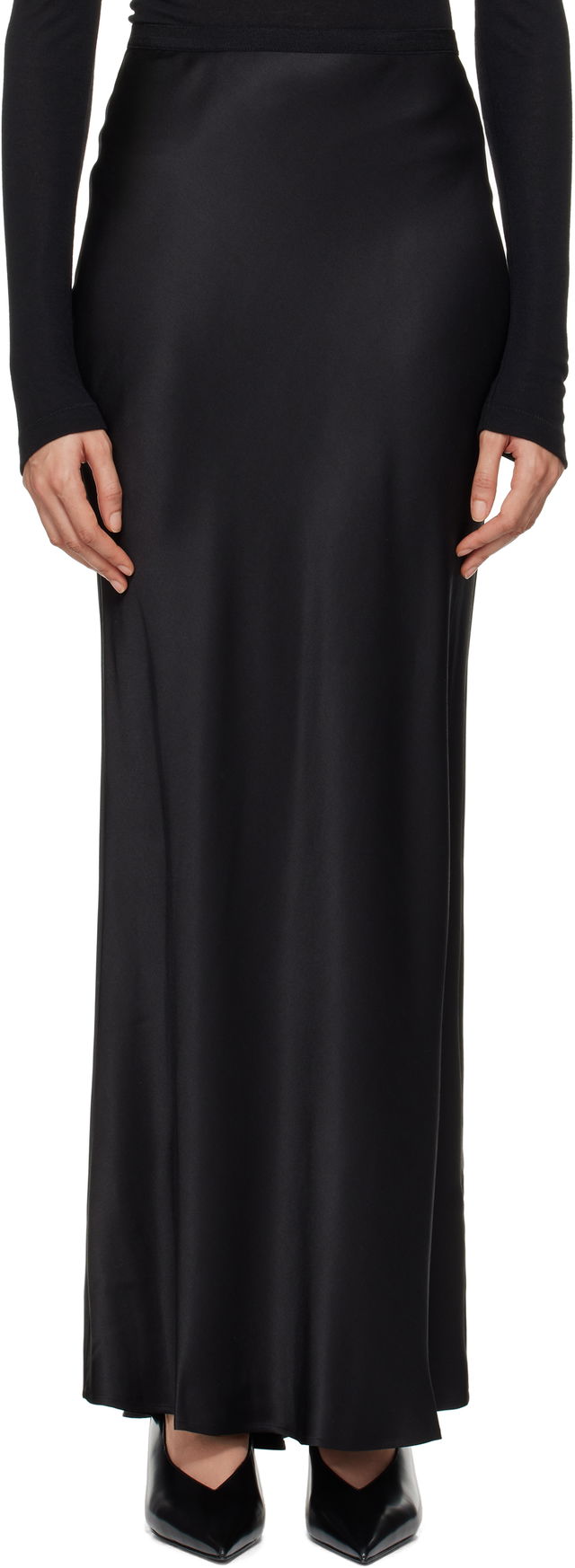 Black Silk Maxi Skirt