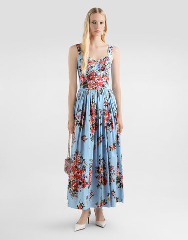 Pокля Dolce & Gabbana Dolce & Gabbana Flower Bouquet-print Pleated Maxi Dress Многоцветен | F6TTHTHS5UUHC5ZO, 1