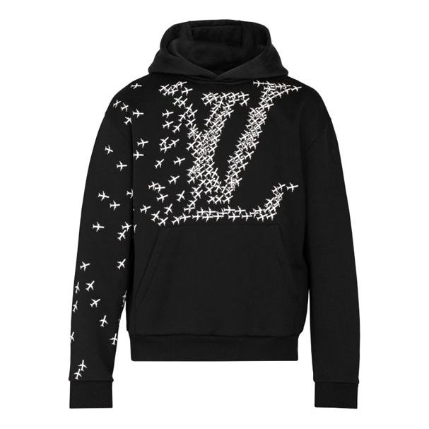 Суитчър Louis Vuitton Louis Vuitton Airplane LV Logo Print Hoodie Черно | 1A5WAX