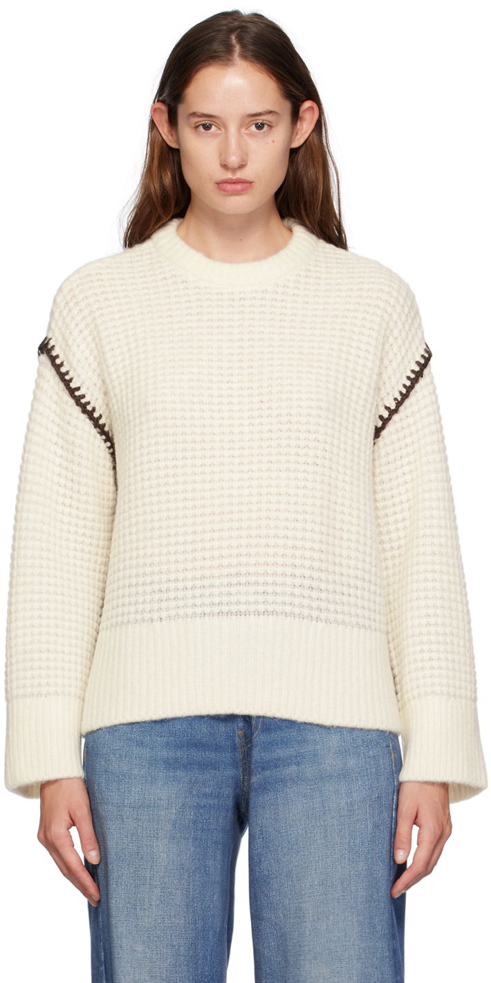 Пуловер rag & bone Rag & Bone Women's Katie Crocheted Sweater Бяло | WAS24F049SA49, 0
