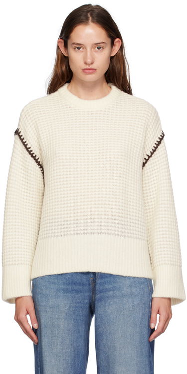 Пуловер rag & bone Rag & Bone Women's Katie Crocheted Sweater Бяло | WAS24F049SA49, 0