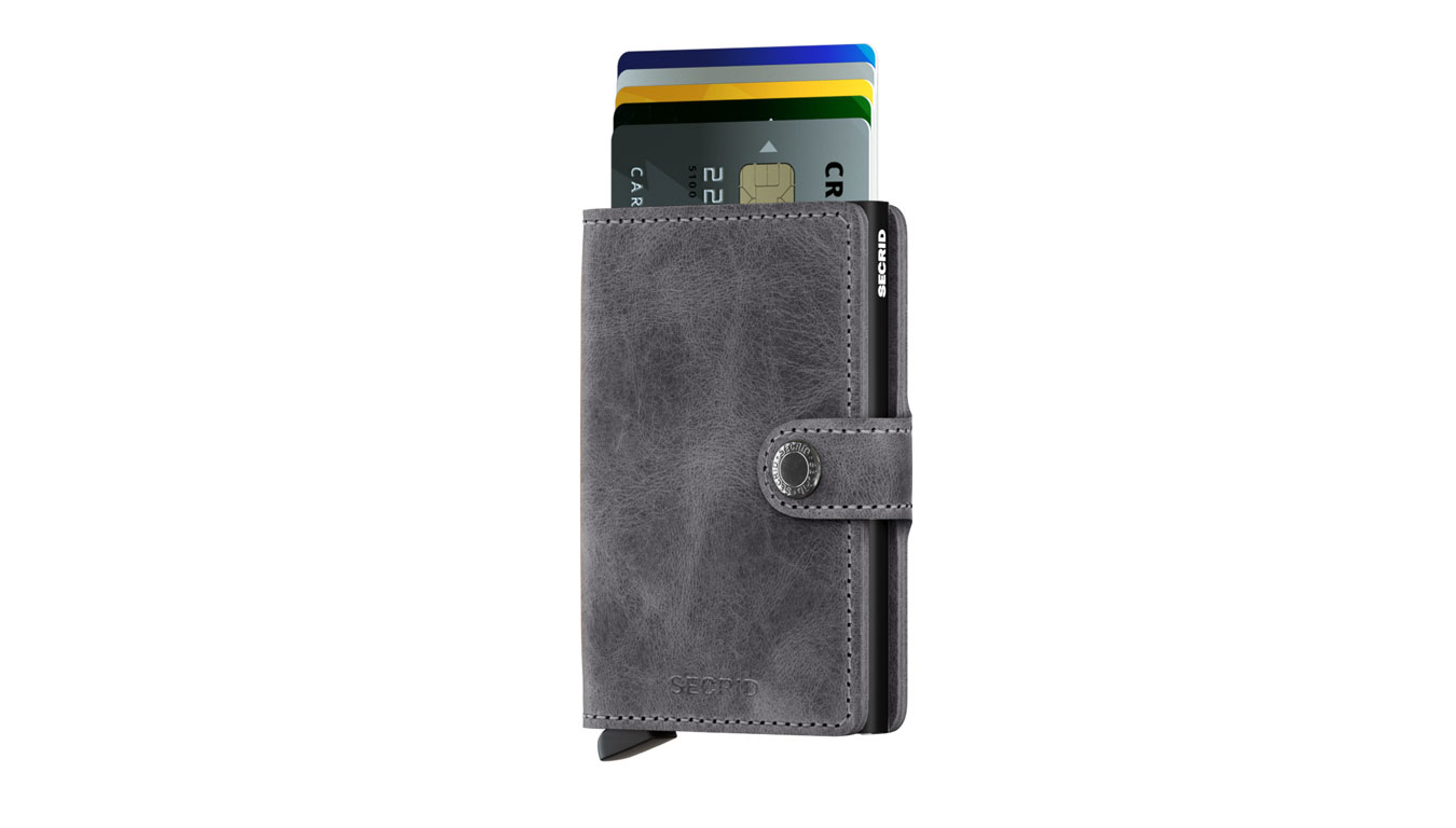 Портфейл Secrid Miniwallet Vintage Сиво | MV-Grey-Black, 0