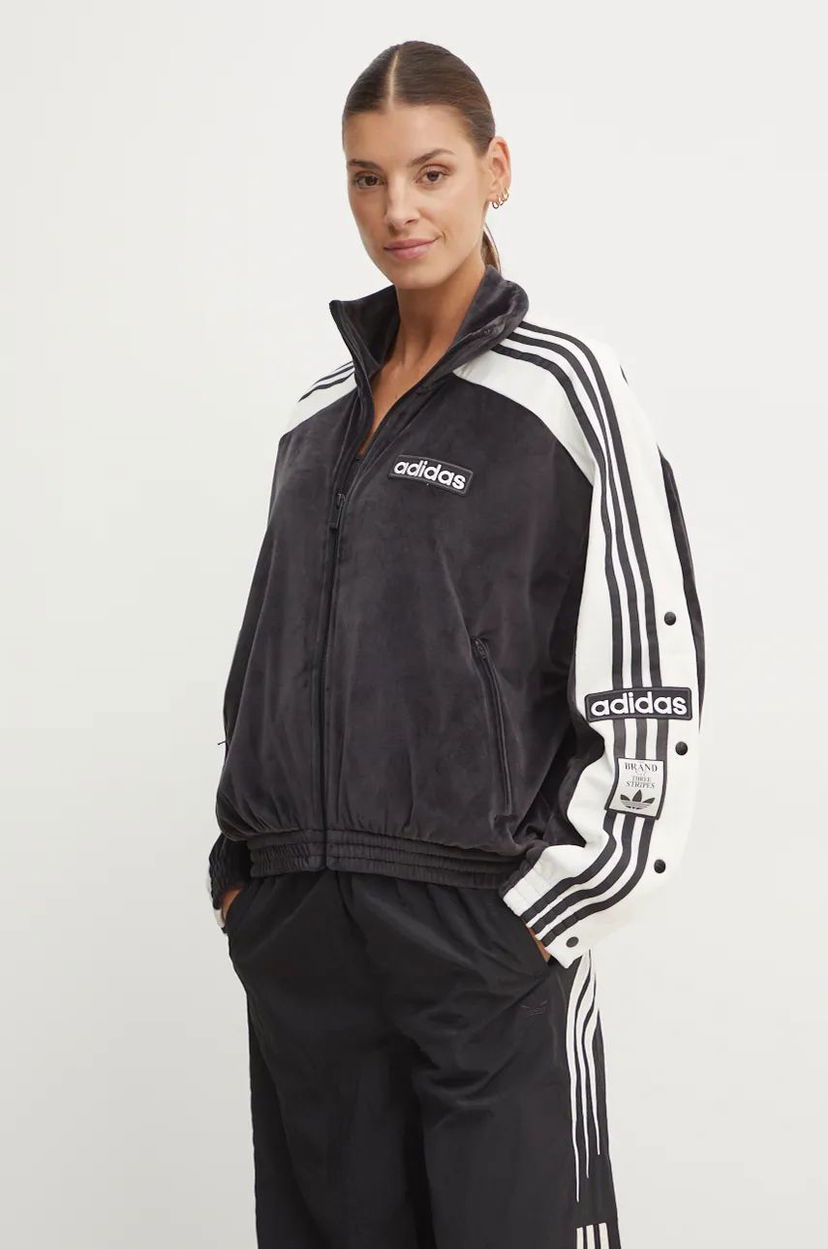 Яке adidas Originals Tracktop Velour Jacket Черно | IW5581