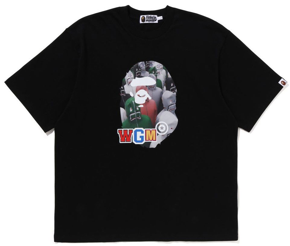 Тениска BAPE A Bathing Ape Shark Seijin Photo Print Relaxed Fit T-Shirt Size L Черно | 001CSJ201018I-BLK, 0