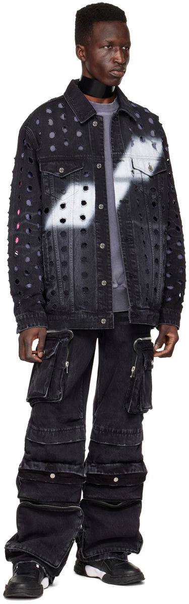 Яке We11done We11done Distressed Logo Denim Jacket Черно | WD-DJ1-22-355-U-WB, 3