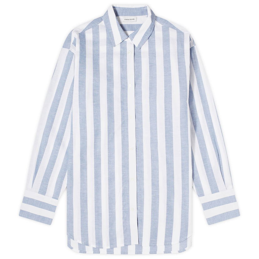 Риза Anine Bing Plaza Striped Shirt Синьо | A-07-5834-STR1