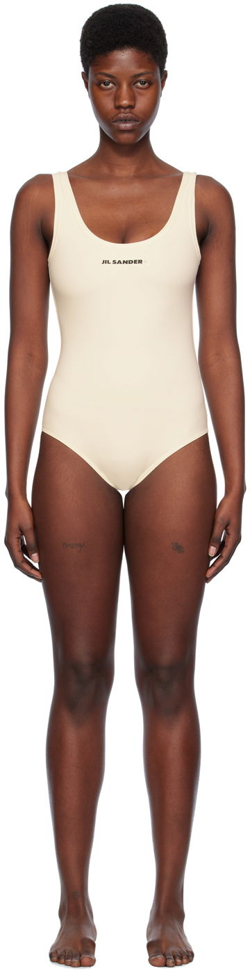 Бански Jil Sander Scoop Neck Swimsuit Бяло | J40SD0104_J20011