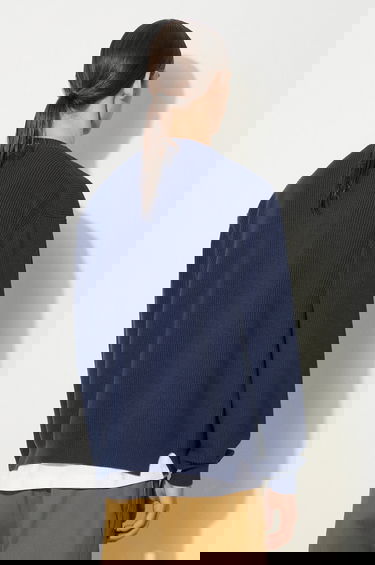 Пуловер MAISON KITSUNÉ Neil Barrett Bold Fox Head Patch Comfort Ribbed Cardigan Тъмно синьо | MM00506KT1098, 2