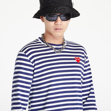 Тениска Comme des Garçons PLAY Long Sleeve Tee Тъмно синьо | AZT010 navy, 3