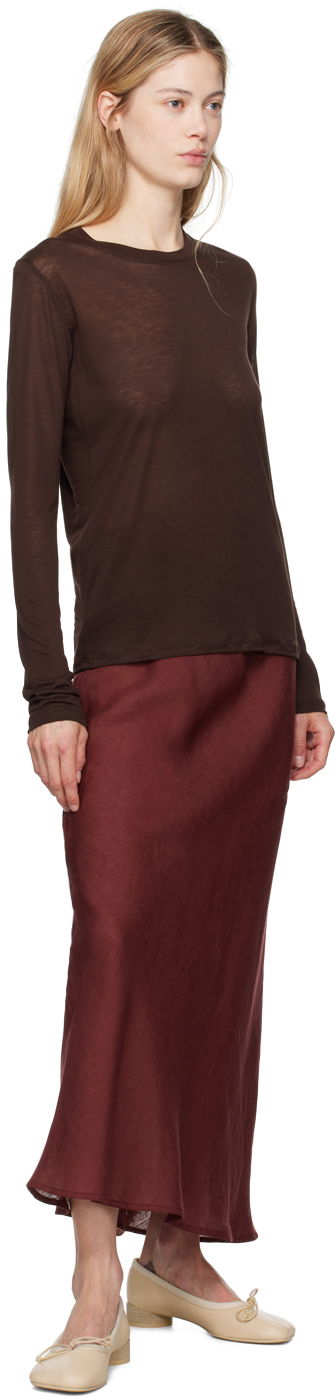 Пола Baserange Baserange Dydine Maxi Skirt Бургунди | SKDY-LI-AU24, 3