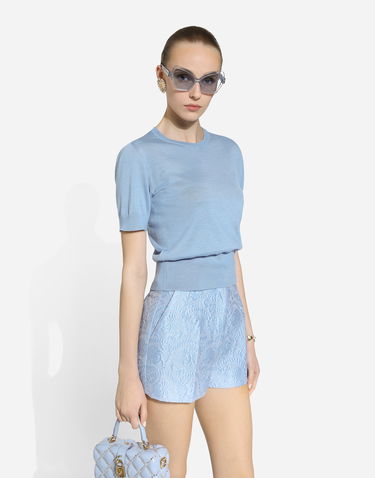 Къси панталони Dolce & Gabbana Floral Quilted Jacquard Shorts Синьо | FTBVHTHJMOKF3981, 3