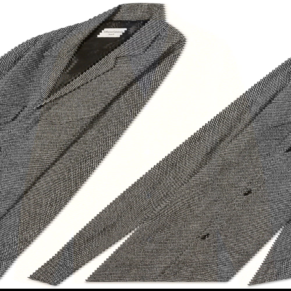 Яке Officine Générale Judas Houndstooth Overshirt Сиво | W22MSHI016PRE-BLK, 0