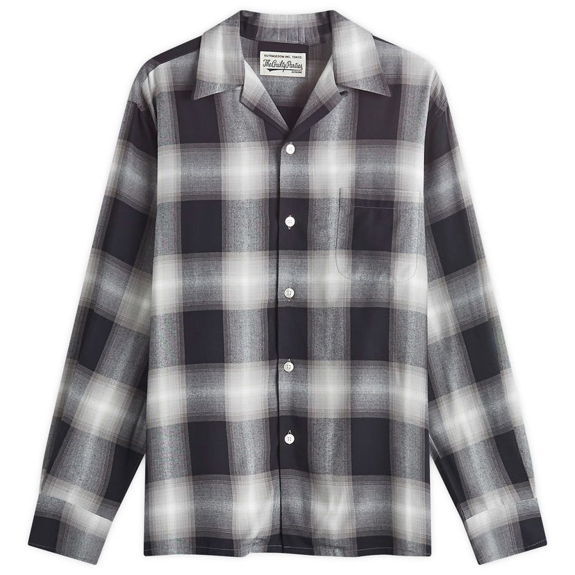 Риза WACKO MARIA Ombre Check Open Collar Shirt Сиво | 24FW-WMS-OC01-GRY