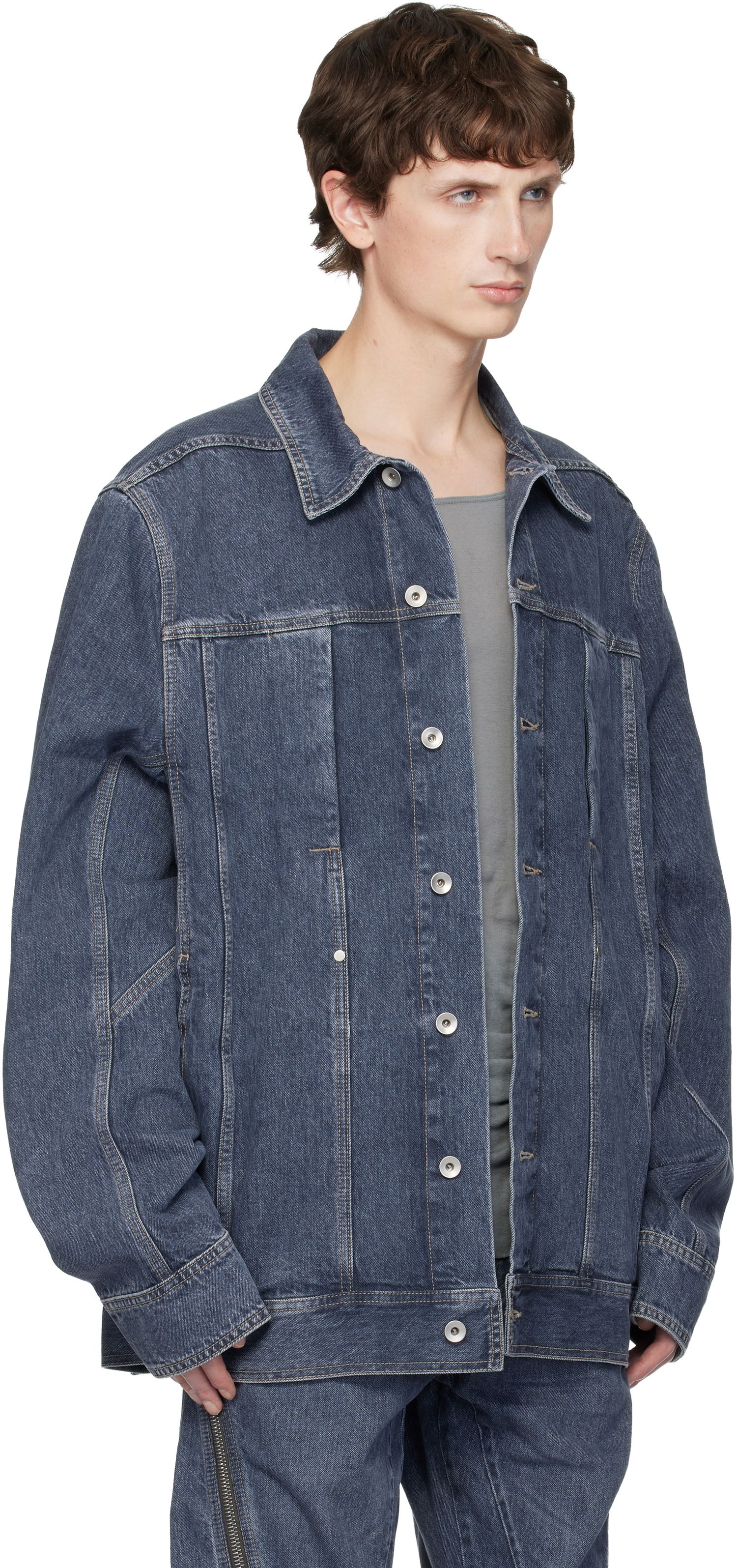 Яке Rick Owens DRKSHDW Concordians Lido Worker Denim Jacket Синьо | DU02E7752 DGY, 1