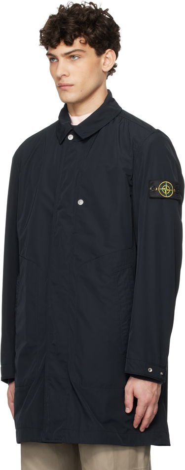Дъждобран Stone Island Stone Island Micro Twill Coat Тъмно синьо | K1S15 7100009 S0026, 3