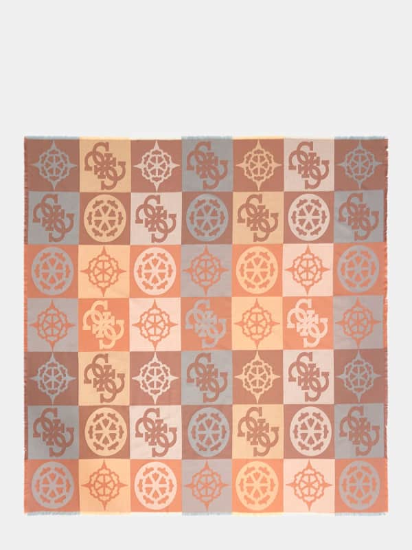 Шал GUESS Checkered Logo Scarf Оранжево
 | AW5248POL03, 0