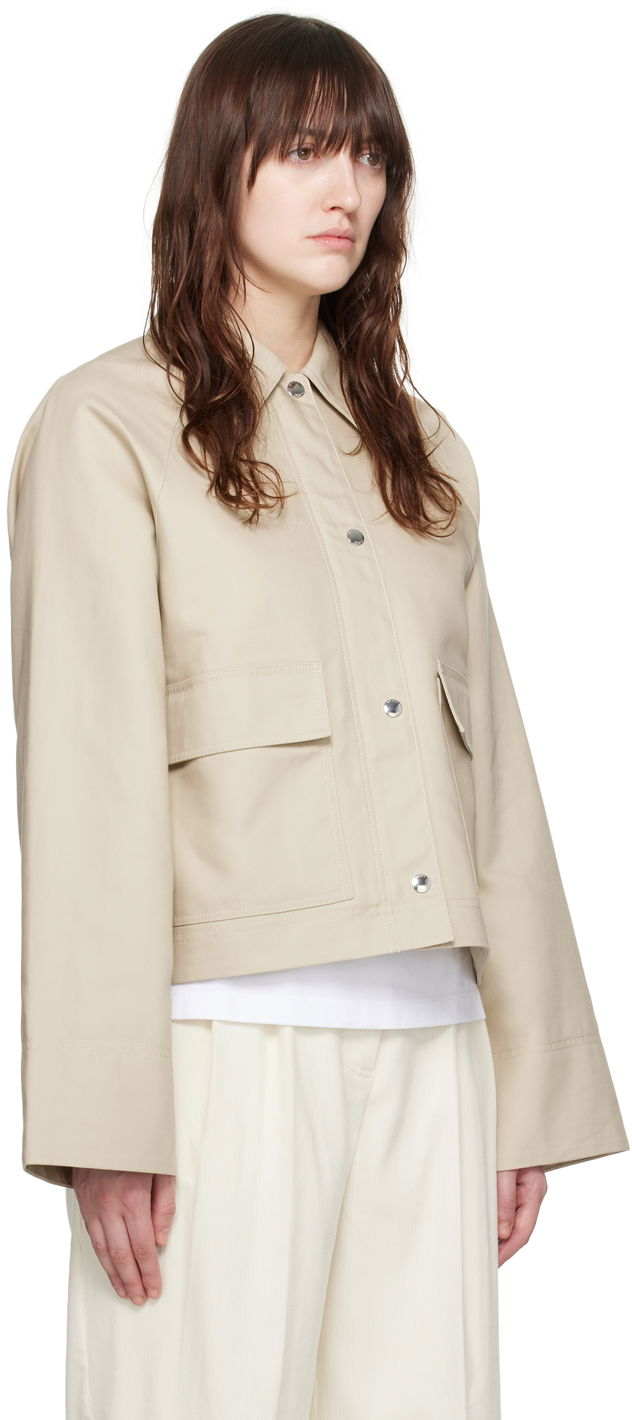 Яке TOTEME TOTEME Cropped Flap Pocket Jacket Бежово | 243-WRO0129-FB0198, 1