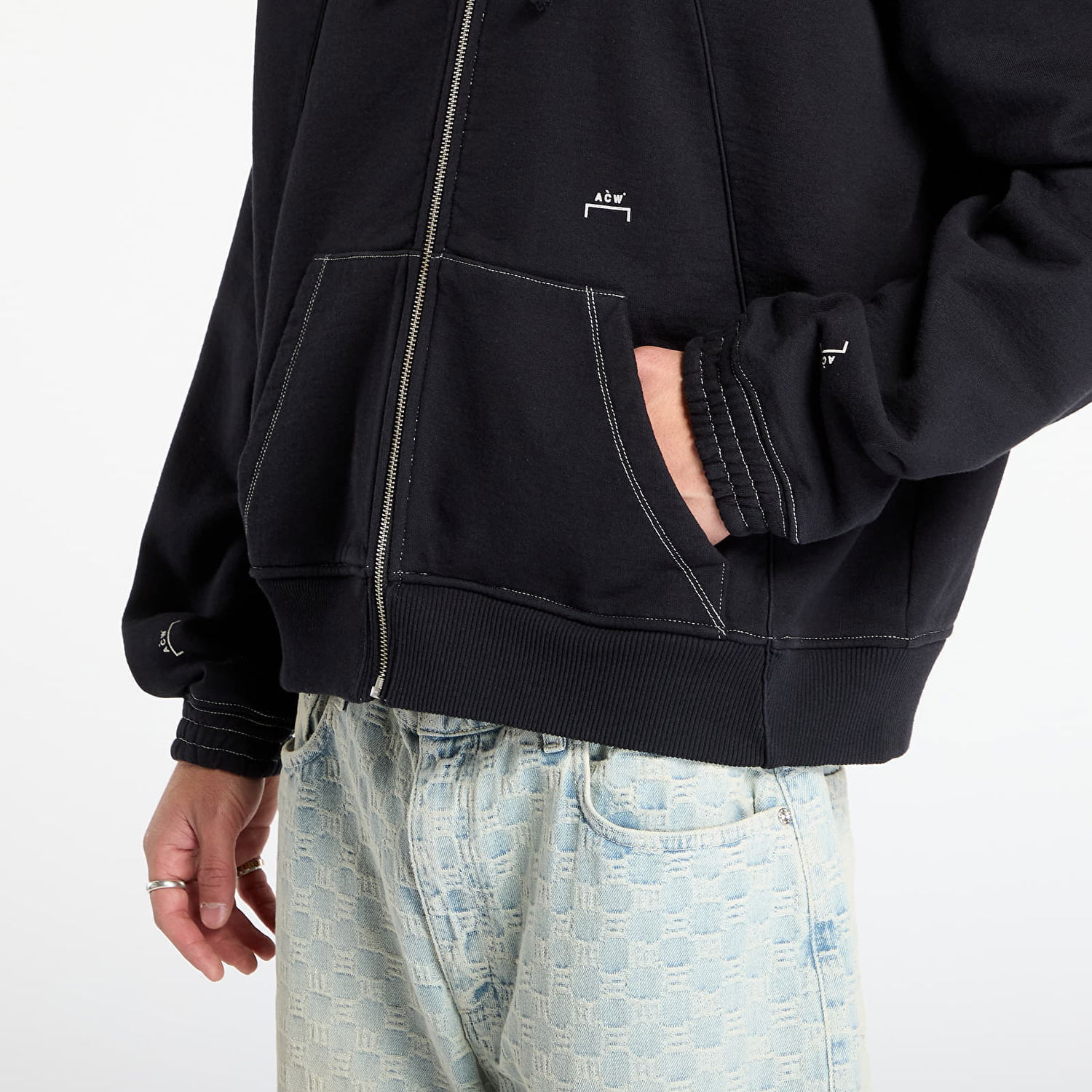 Суитчър A-COLD-WALL* Millbank Zip Hoodie Черно | ACWMW232 Black, 1