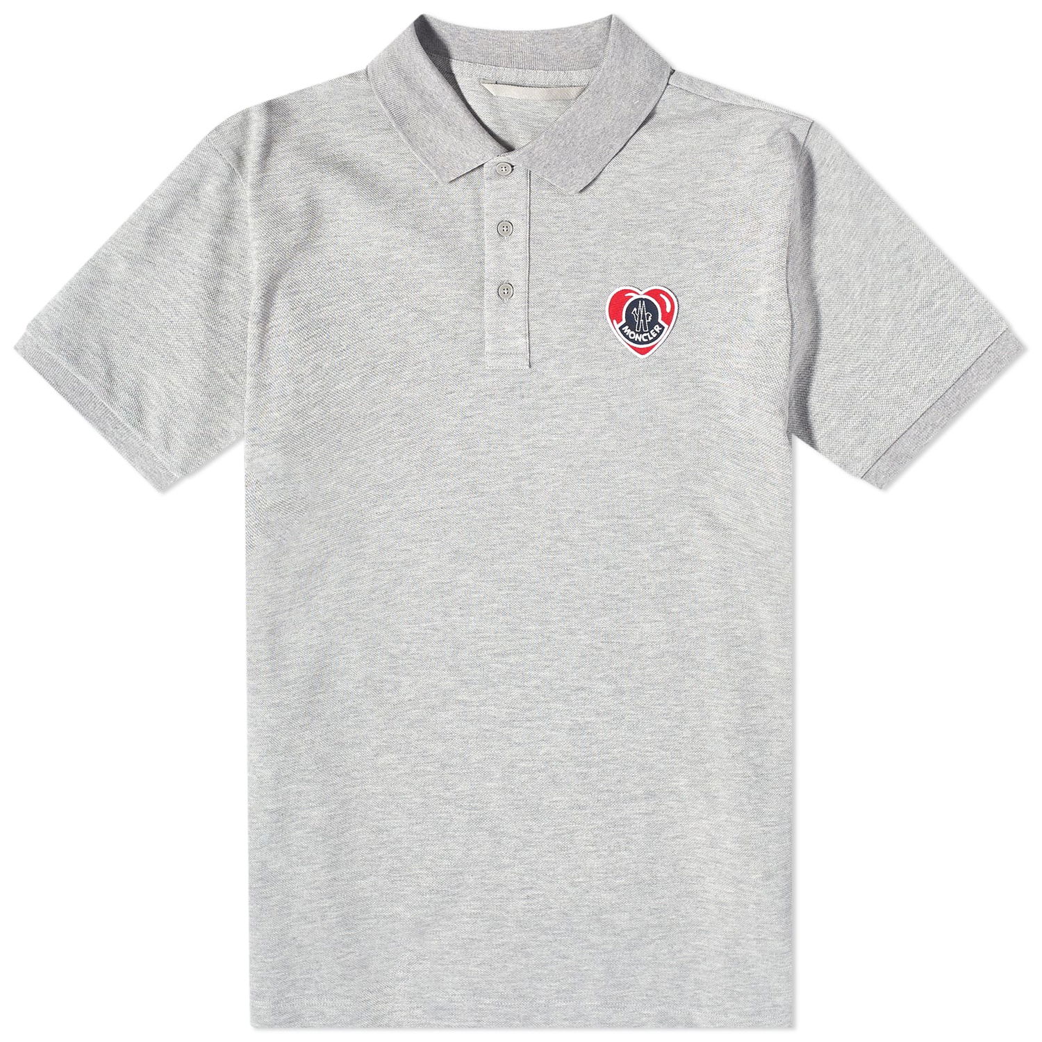 Поло тениска Moncler Heart Logo Polo Shirt Сиво | 8A000-84556-10-984, 0