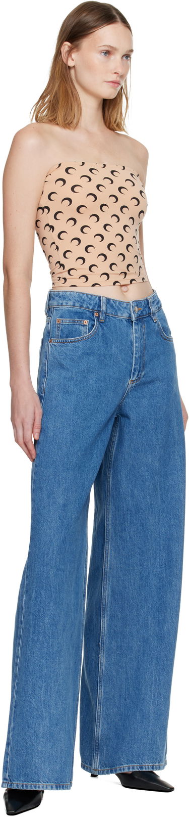 Дънки Marine Serre Marine Serre Moon Laser High-Waist Flare Jeans Синьо | WPA159ACDEN0002, 3