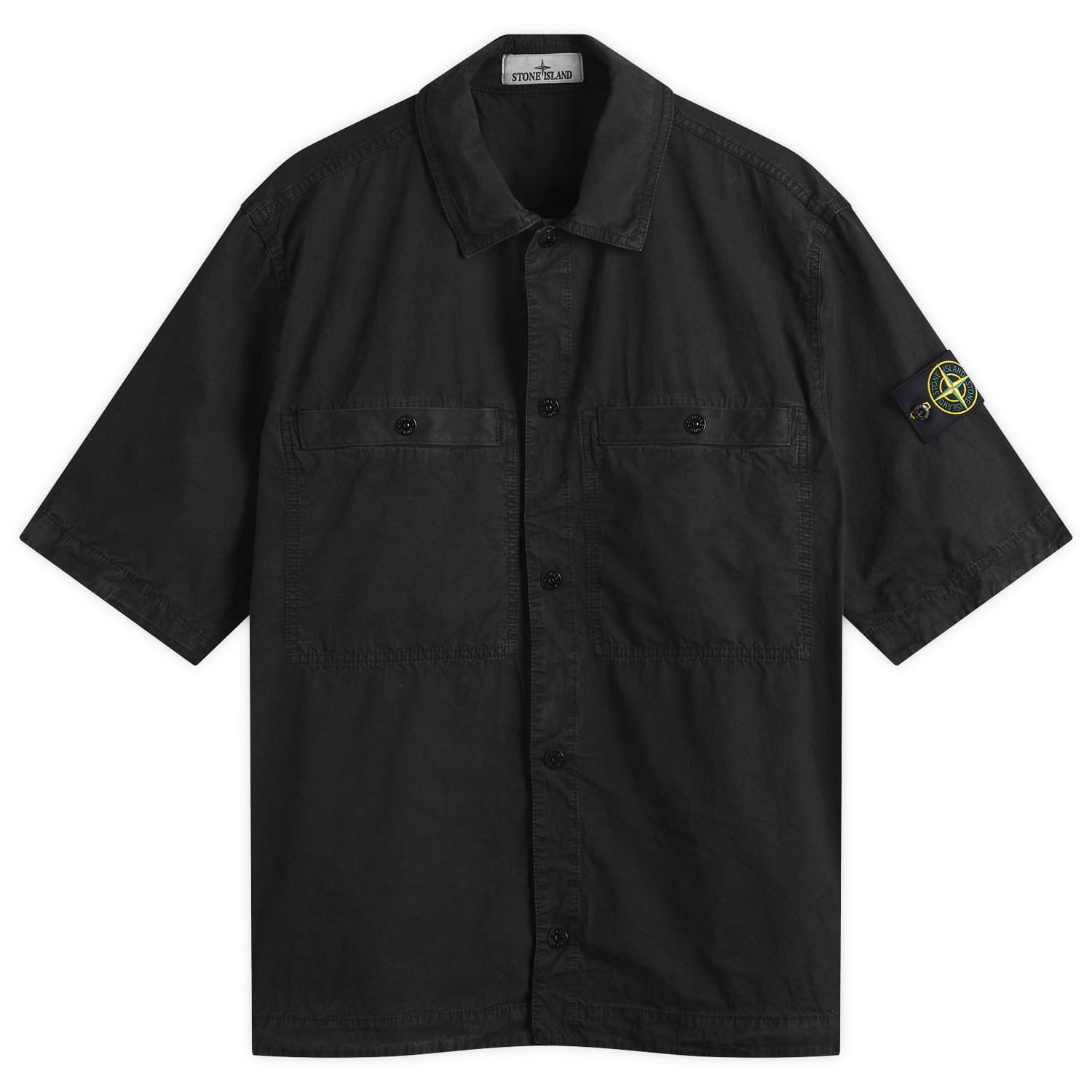 Риза Stone Island Old Effect Short Sleeve Overshirt, Size Large Черно | K1S151200029-V0129, 1