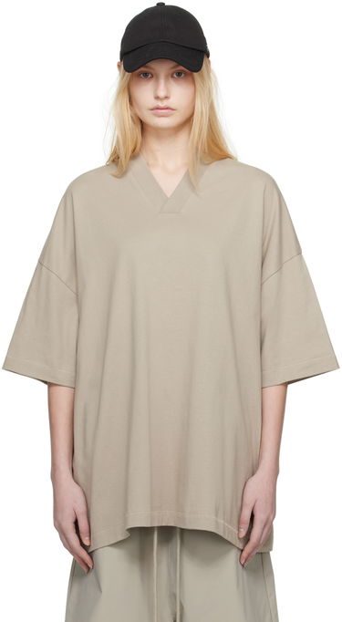 Тениска Fear of God Essentials V-Neck T-Shirt Сиво | 125SP244215F, 4
