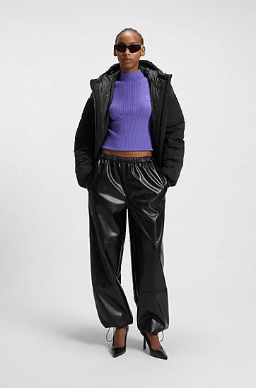 Пухо яке BOSS Relaxed-fit water-repellent padded jacket with bubble shape Черно | 50547675, 1