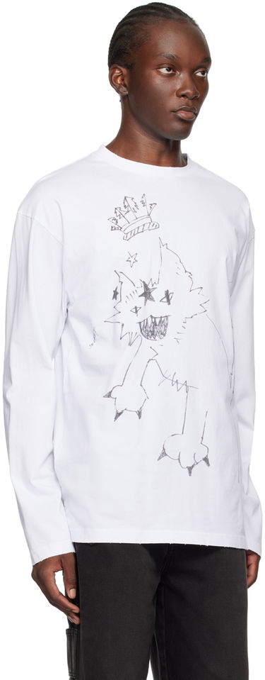 Тениска We11done Monster Graphic Long Sleeve T-Shirt Бяло | WD-TT2-24-747-U-WH, 1