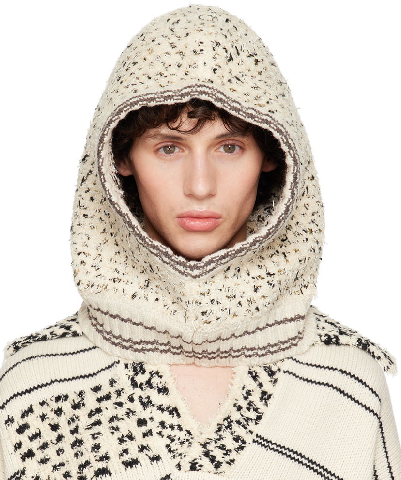 Шапка Bottega Veneta Bouclé Knit Balaclava Бежово | 793166 V4AJ0 9581