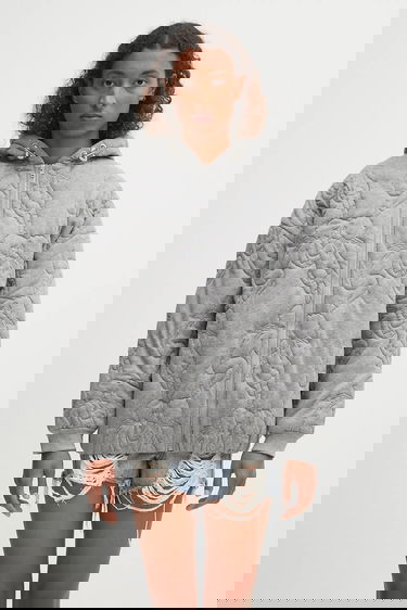 Яке Fiorucci Fiorucci Kissing Angels Quilted Oversize Jacket Сиво | W02FPSHO092CJ05GY01, 0