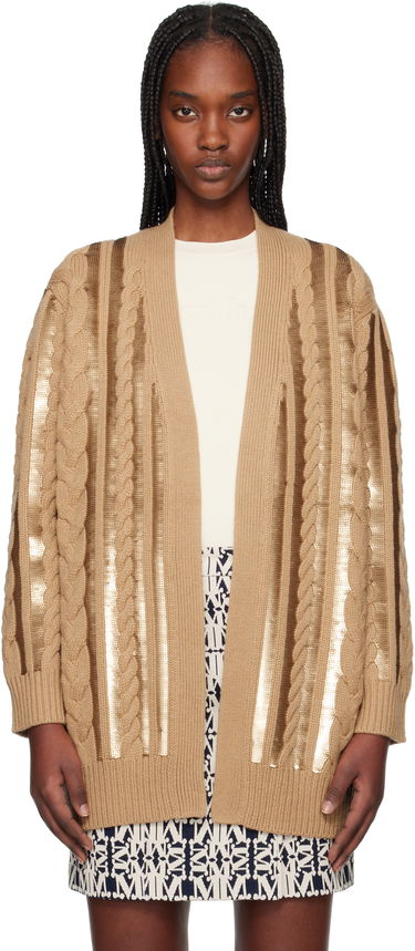 Пуловер Max Mara Max Mara Cable Knit Sequin Cardigan Кафяво | 2511341011675, 0
