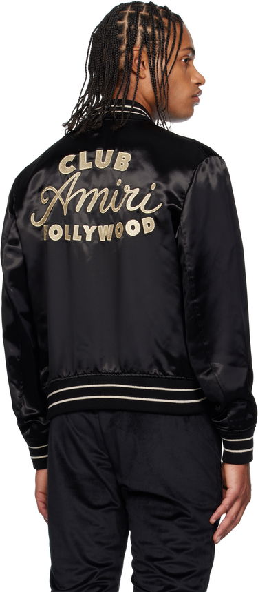 Яке бомбър AMIRI Amiri 'Club Amiri' Satin Bomber Jacket Черно | AMOUBB1056, 2