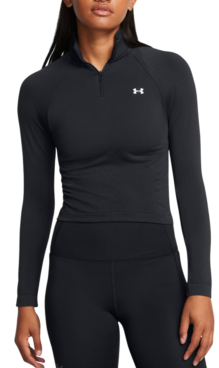 Суитчър Under Armour Seamless Quarter-Zip Cropped Long Sleeve Черно | 1384405-001, 0