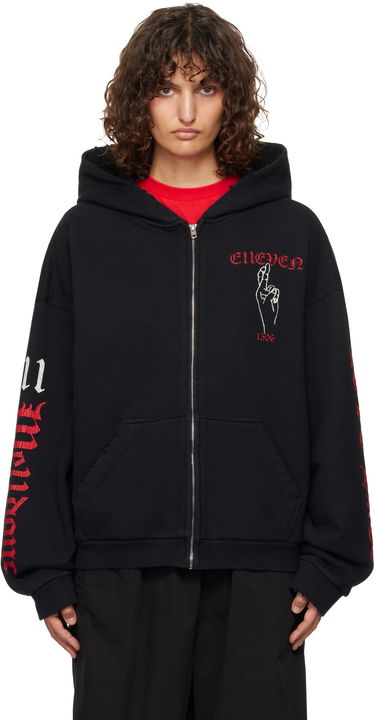 Суитчър We11done We11done Elleven Zip Hoodie Черно | WD-TJ3-24-875-U-BK, 0