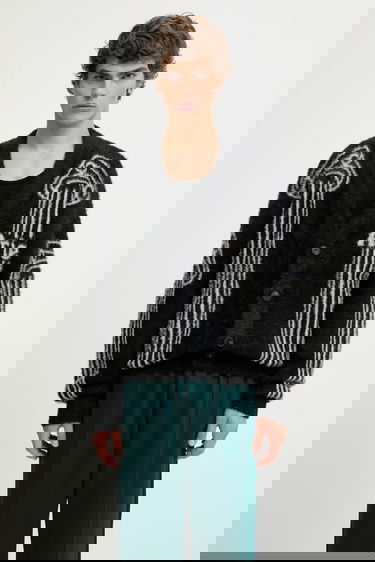 Пуловер Aries Oversized Chenille Column Cardigan Черно | AR2004004, 0