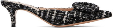 Кецове и обувки Gianvito Rossi Portofino 55 Tweed Buckle Mules Черно | G93006-55RIC-BCL, 0