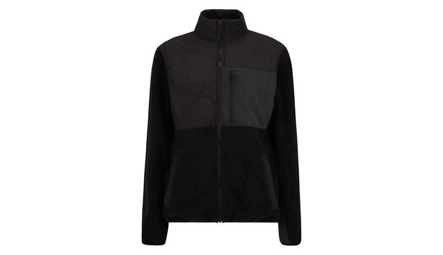 Auf Deck High-Neck Full-Zip Fleece Jacket with Contrast Panel and Chest Pocket